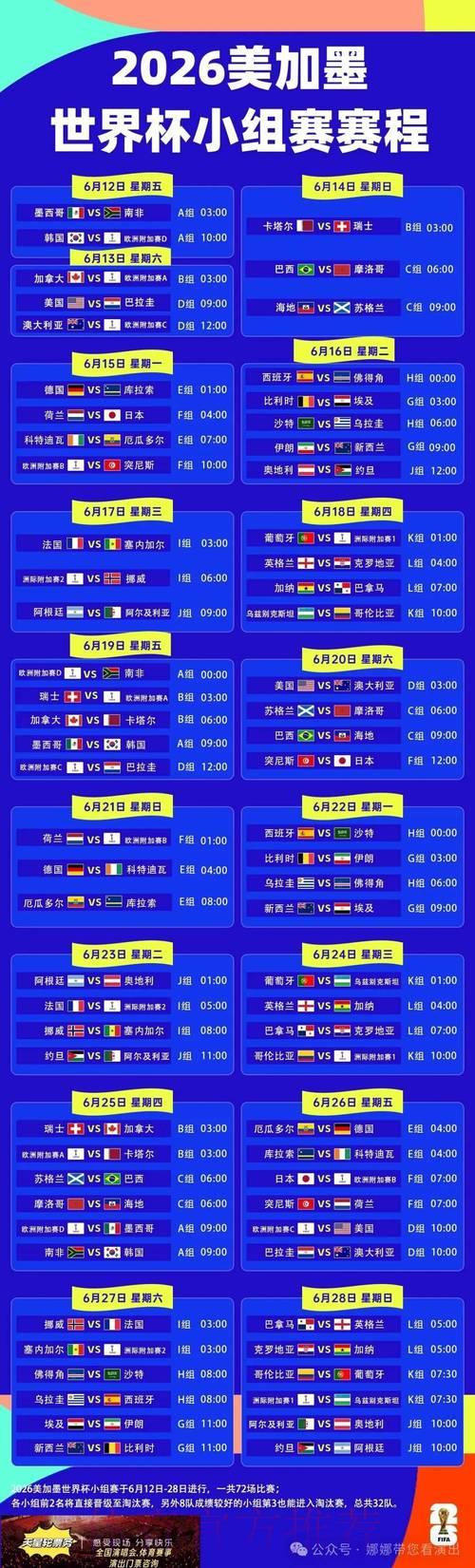 世界杯竞猜平台:提前掌握世界杯完整赛程安排 世界杯竞猜平台:提前掌握世界杯完整赛程安排